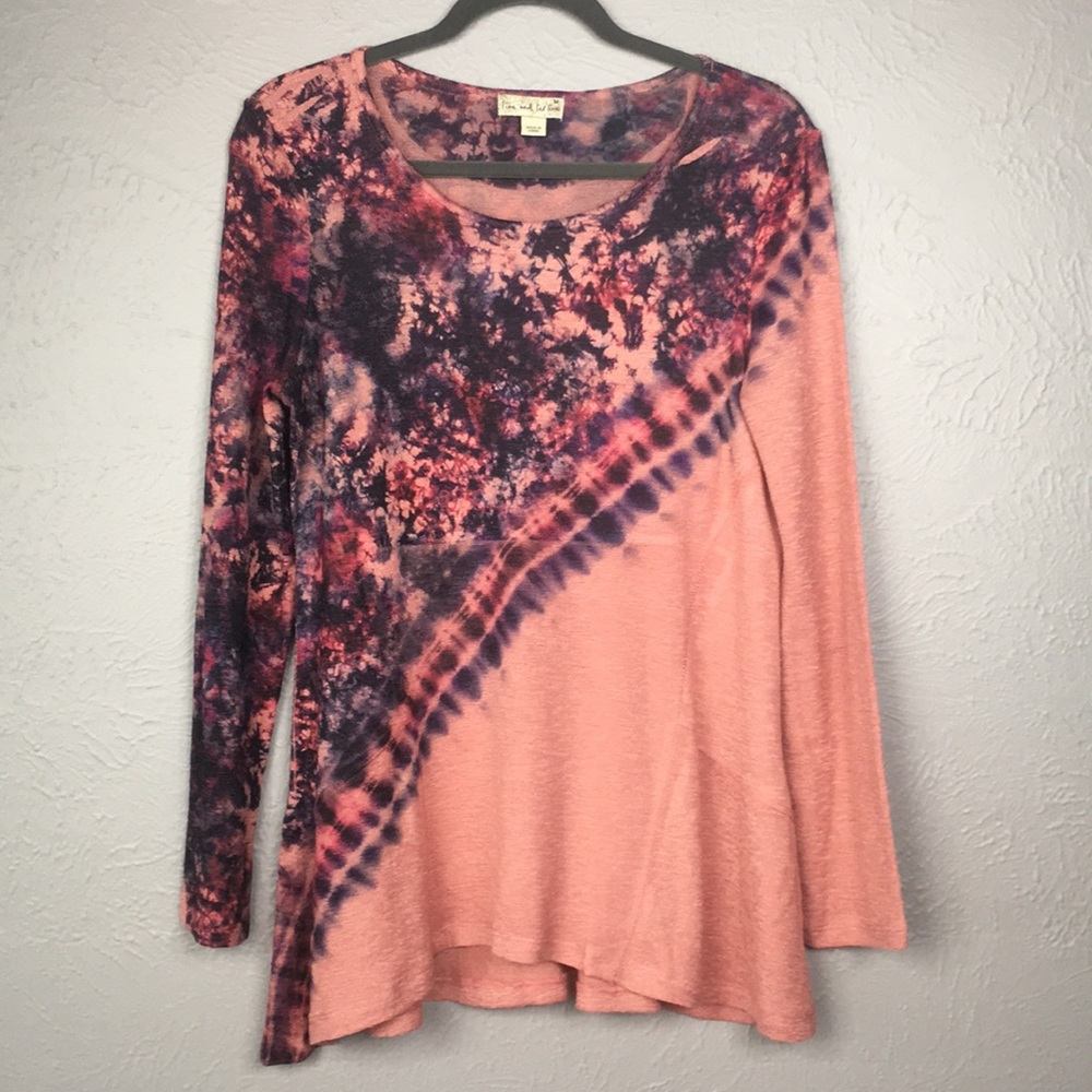 Live And Let Live Blush Pink Tie Dye Long Sleeve